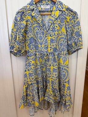 Kleid Yellow & Blue Printed Mini Dress